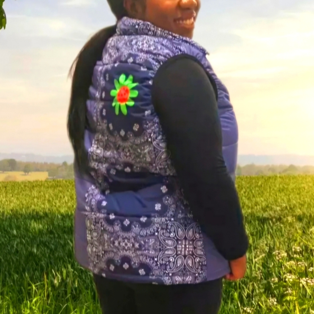 Quilted Vest Ladybug Bandana Womens 2XL